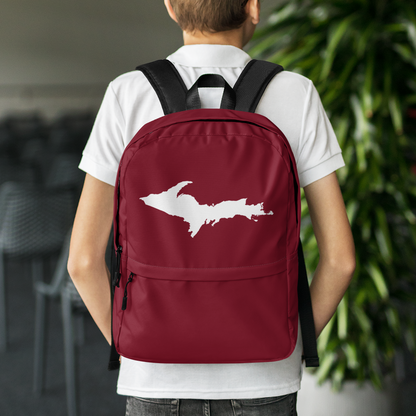 Michigan Upper Peninsula Standard Backpack (w/ UP Outline) | Burgundy