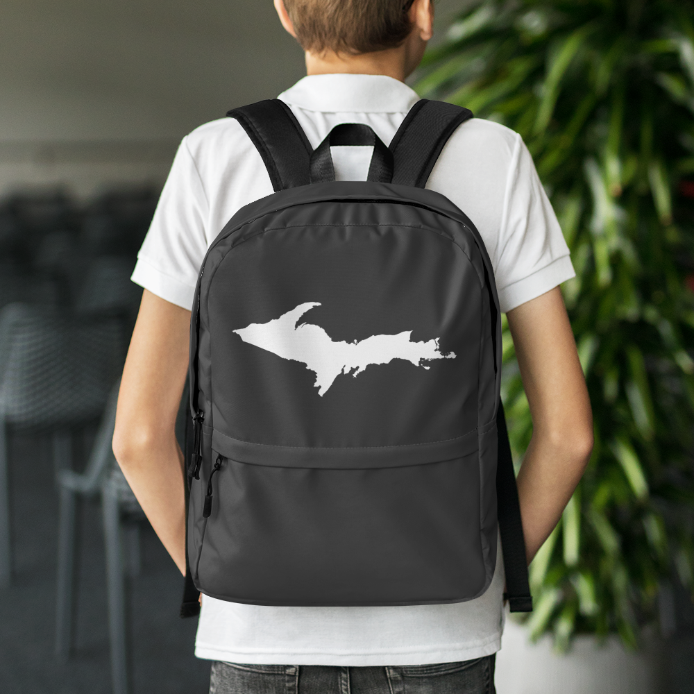 Michigan Upper Peninsula Standard Backpack (w/ UP Outline) | Charcoal