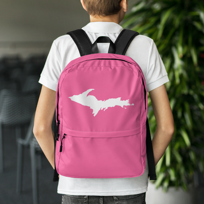 Michigan Upper Peninsula Standard Backpack (w/ UP Outline) | Hot Pink