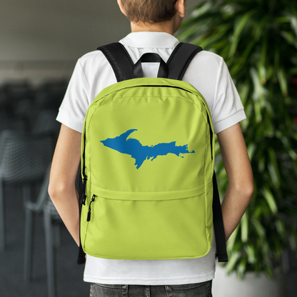 Michigan Upper Peninsula Standard Backpack (w/ Azure UP Outline) | Gooseberry Green