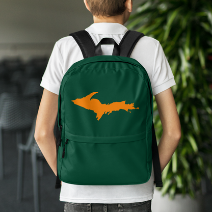 Michigan Upper Peninsula Standard Backpack (w/ Orange UP Outline) | Green