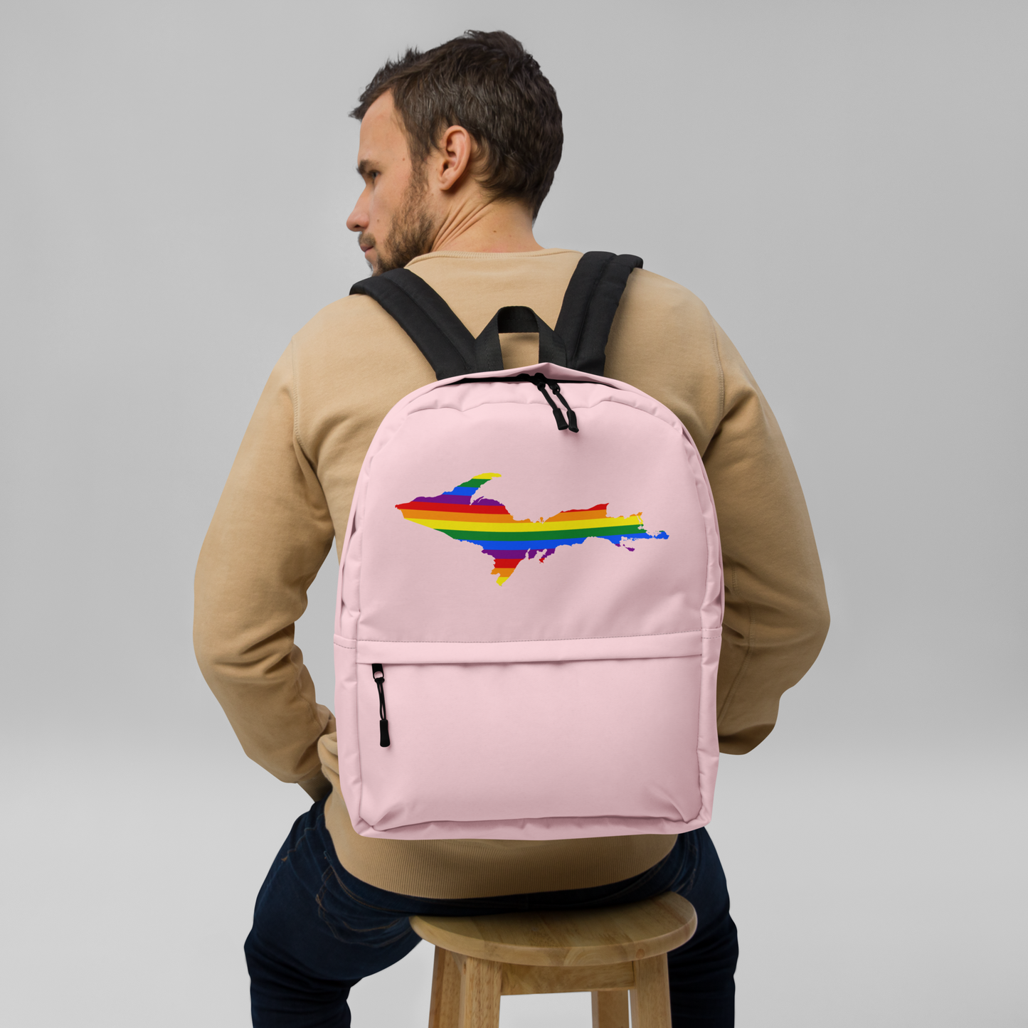 Michigan Upper Peninsula Standard Backpack (w/ UP Pride Flag Outline)