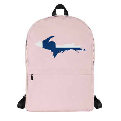 Michigan Upper Peninsula Standard Backpack (w/ UP Finland Flag Outline) | Pink Color