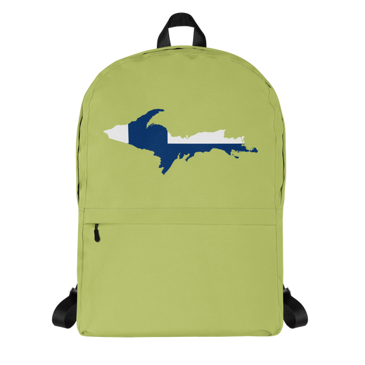 Michigan Upper Peninsula Standard Backpack (w/ UP Finland Flag Outline) | Gooseberry Green