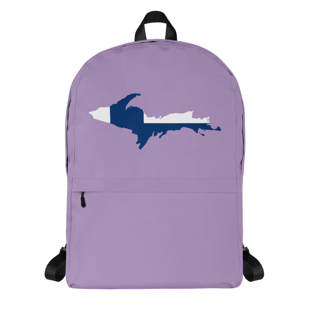 Michigan Upper Peninsula Standard Backpack (w/ UP Finland Flag Outline) | LavenderColor