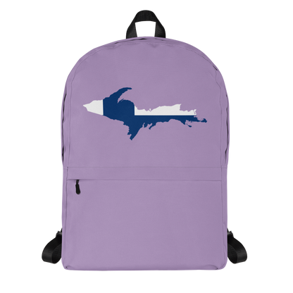 Michigan Upper Peninsula Standard Backpack (w/ UP Finland Flag Outline) | LavenderColor