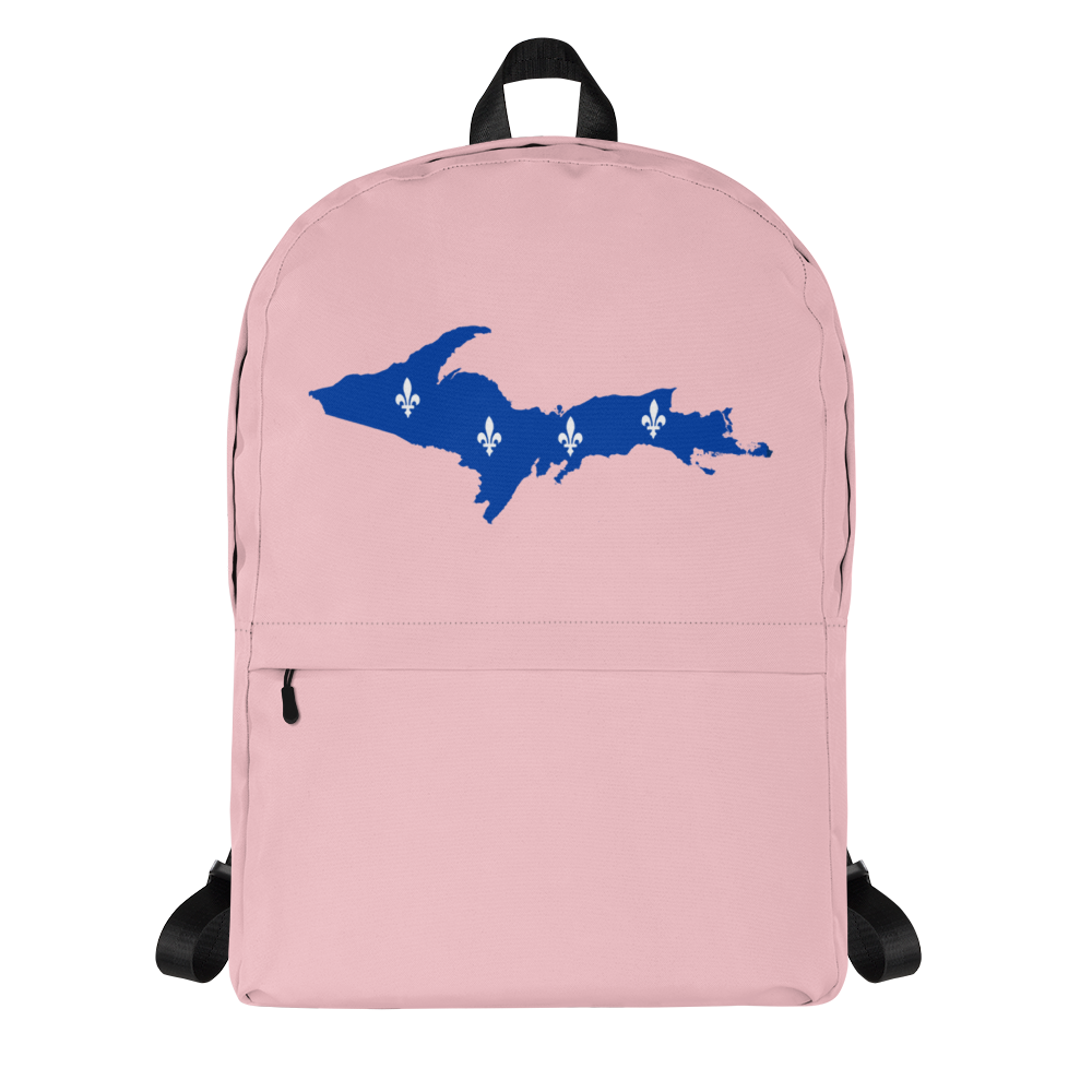 Michigan Upper Peninsula Standard Backpack (w/ UP Quebec Flag Outline) | Pink