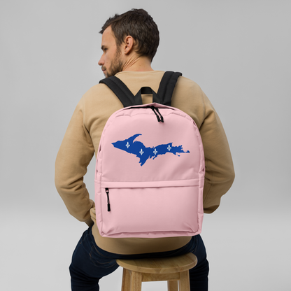 Michigan Upper Peninsula Standard Backpack (w/ UP Quebec Flag Outline) | Pink