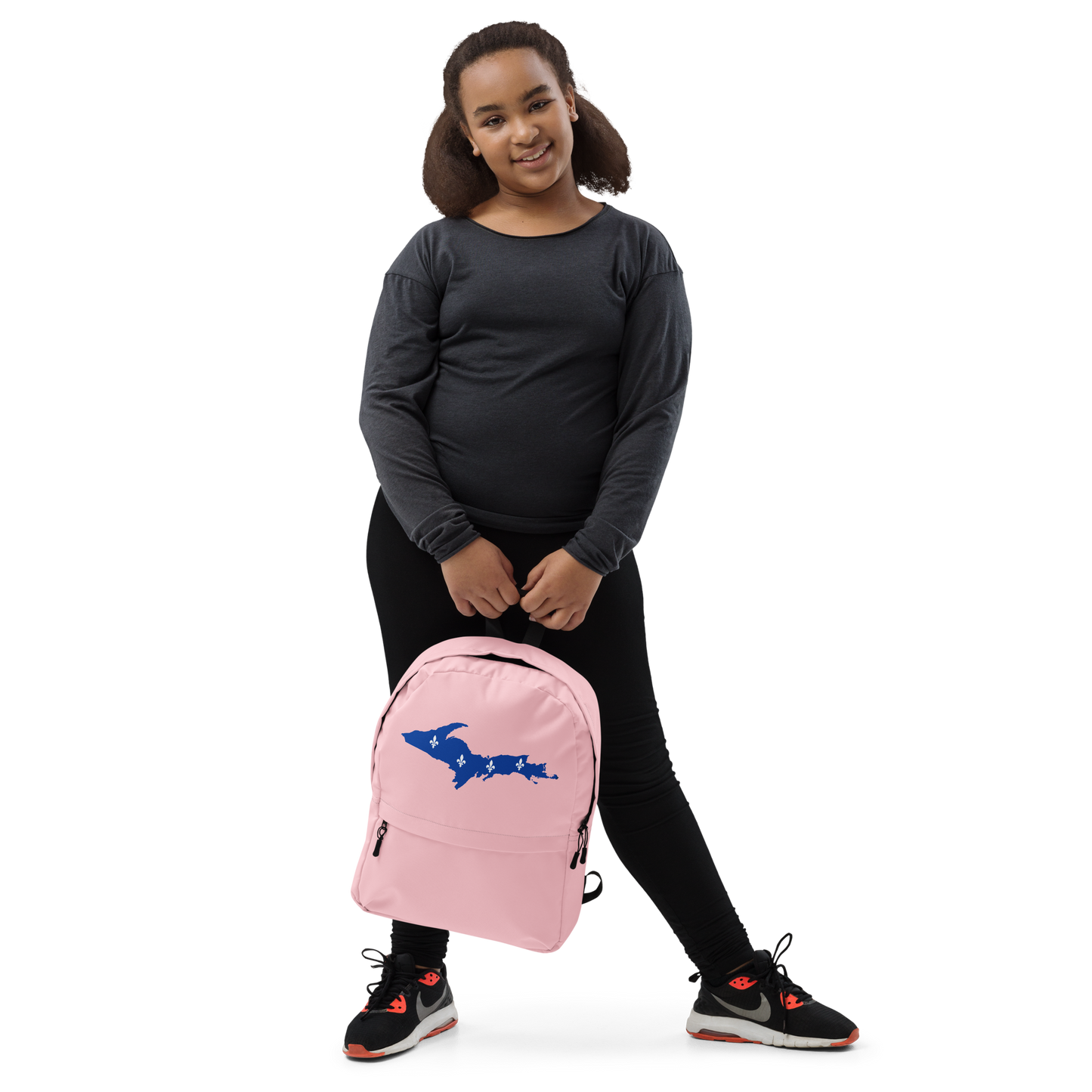 Michigan Upper Peninsula Standard Backpack (w/ UP Quebec Flag Outline) | Pink