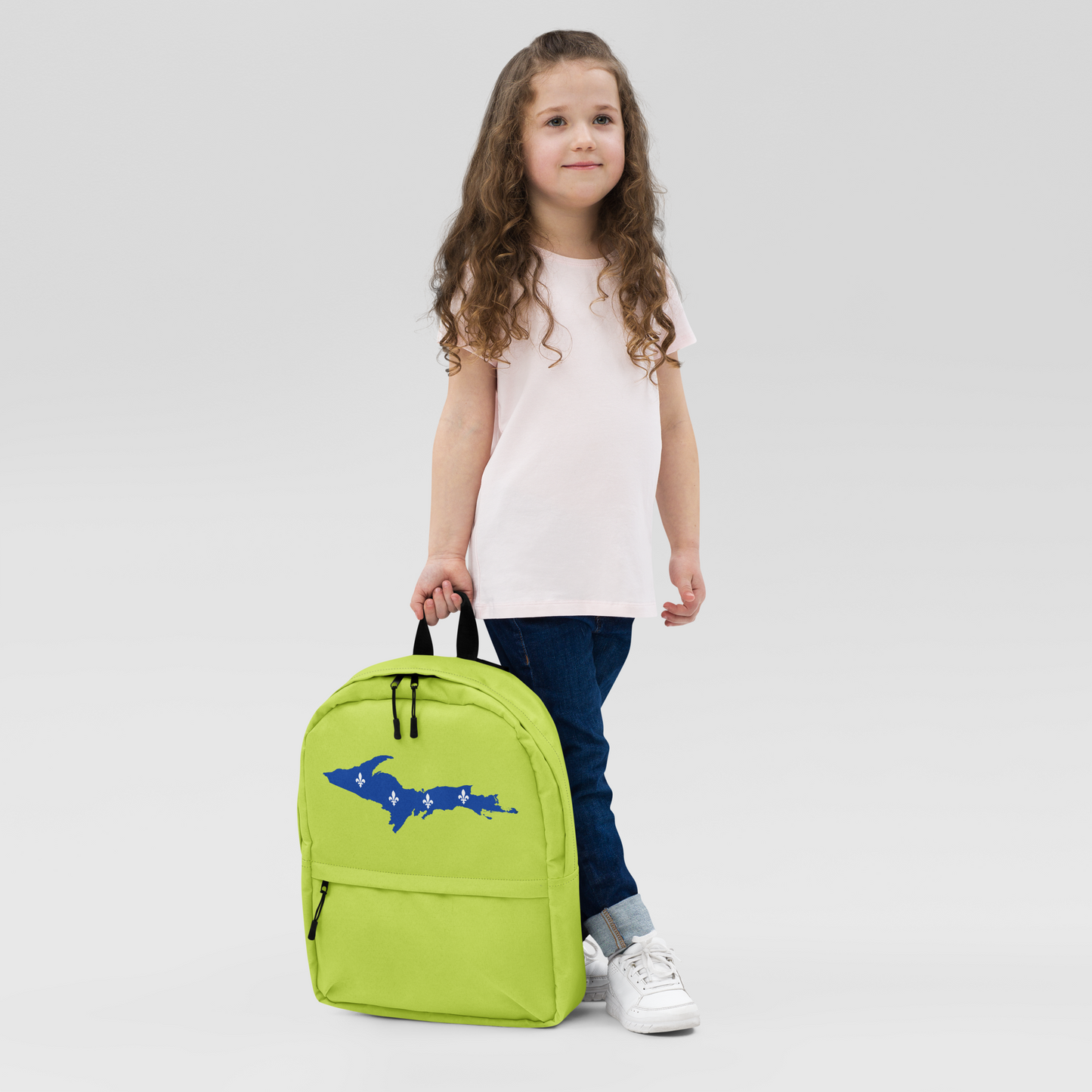 Michigan Upper Peninsula Standard Backpack (w/ UP Quebec Flag Outline) | Gooseberry Green