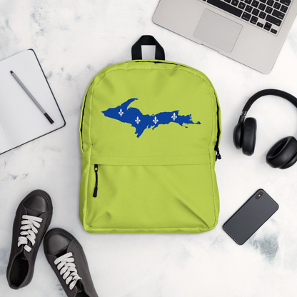 Michigan Upper Peninsula Standard Backpack (w/ UP Quebec Flag Outline) | Gooseberry Green