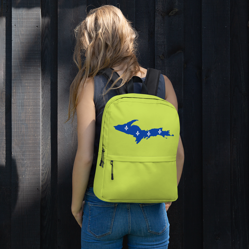 Michigan Upper Peninsula Standard Backpack (w/ UP Quebec Flag Outline) | Gooseberry Green