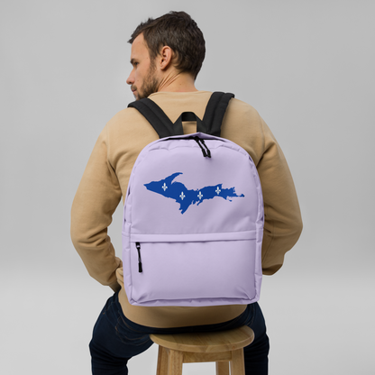 Michigan Upper Peninsula Standard Backpack (w/ UP Quebec Flag Outline) | Lavender