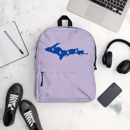 Michigan Upper Peninsula Standard Backpack (w/ UP Quebec Flag Outline) | Lavender