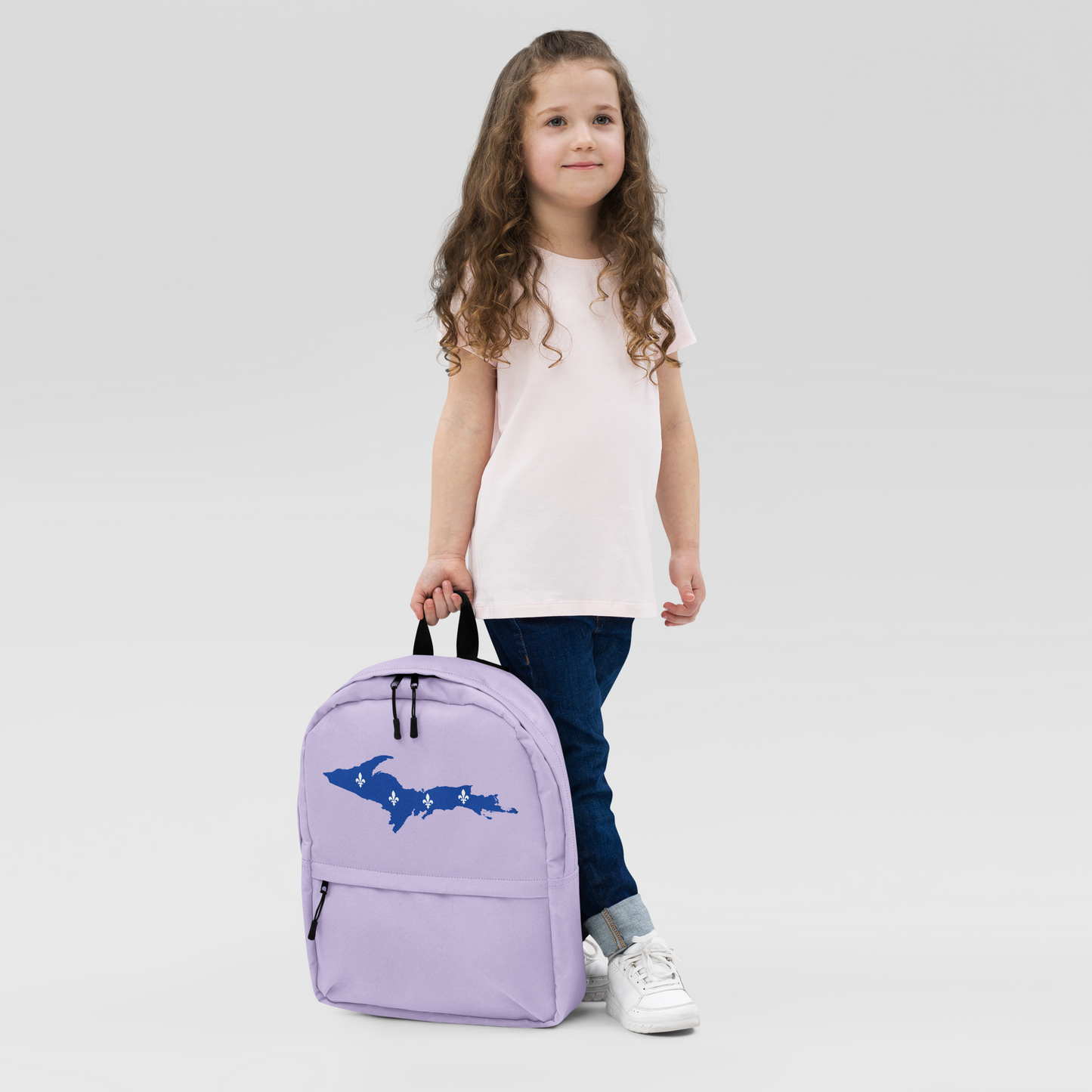 Michigan Upper Peninsula Standard Backpack (w/ UP Quebec Flag Outline) | Lavender