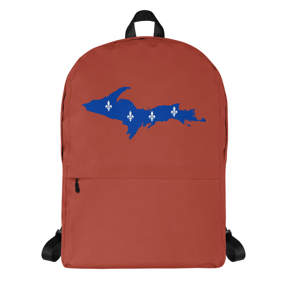 Michigan Upper Peninsula Standard Backpack (w/ UP Quebec Flag Outline) | Ore Dock Red