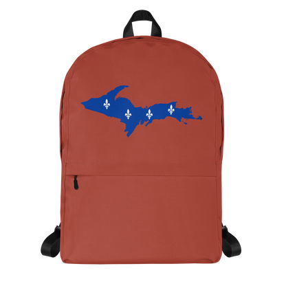 Michigan Upper Peninsula Standard Backpack (w/ UP Quebec Flag Outline) | Ore Dock Red