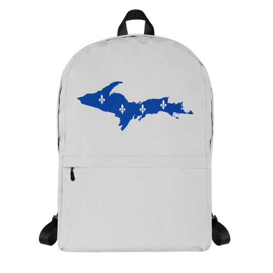 Michigan Upper Peninsula Standard Backpack (w/ UP Quebec Flag Outline) | Silver