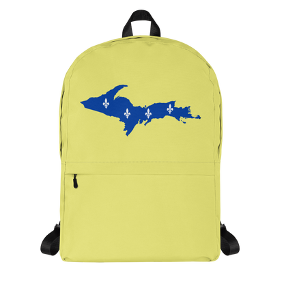 Michigan Upper Peninsula Standard Backpack (w/ UP Quebec Flag Outline) | Cherry Yellow