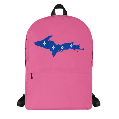 Michigan Upper Peninsula Standard Backpack (w/ UP Quebec Flag Outline) | Hot Pink