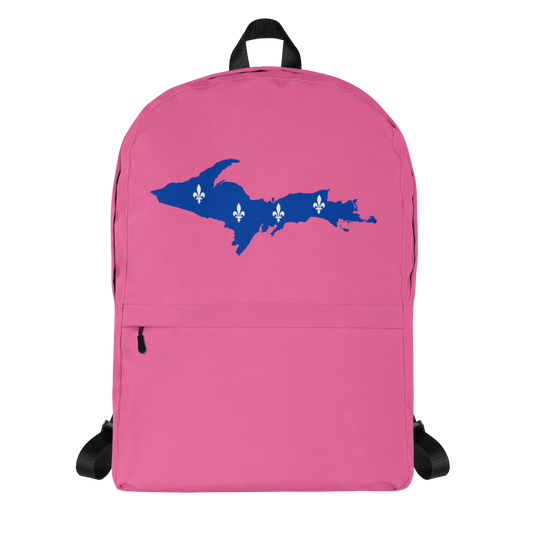 Michigan Upper Peninsula Standard Backpack (w/ UP Quebec Flag Outline) | Hot Pink