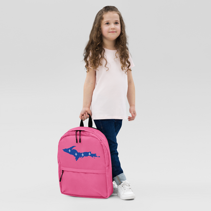 Michigan Upper Peninsula Standard Backpack (w/ UP Quebec Flag Outline) | Hot Pink