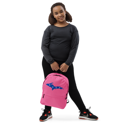 Michigan Upper Peninsula Standard Backpack (w/ UP Quebec Flag Outline) | Hot Pink