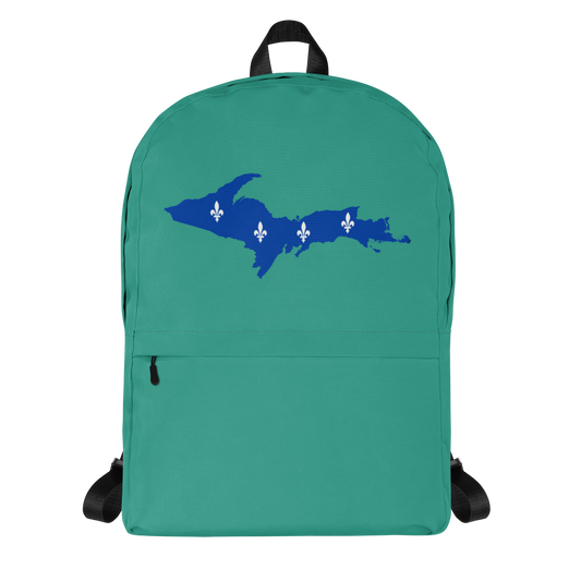 Michigan Upper Peninsula Standard Backpack (w/ UP Quebec Flag Outline) | Emerald