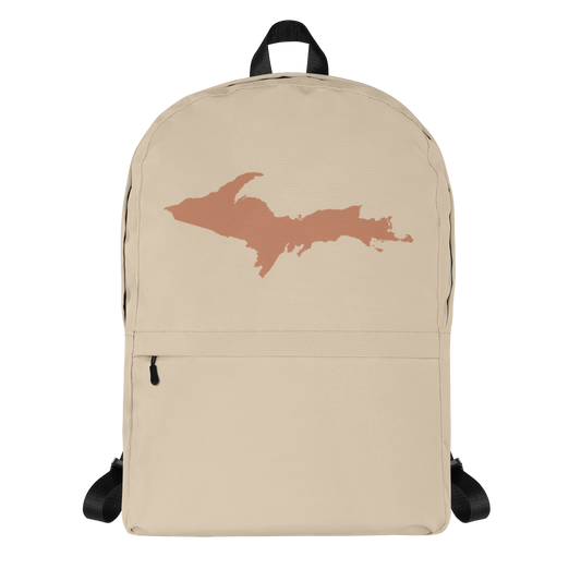 Michigan Upper Peninsula Standard Backpack (w/ Copper UP Outline) | Canvas Color