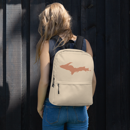 Michigan Upper Peninsula Standard Backpack (w/ Copper UP Outline) | Canvas Color