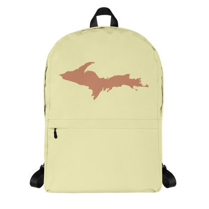 Michigan Upper Peninsula Standard Backpack (w/ Copper UP Outline) | Cherry Yellow