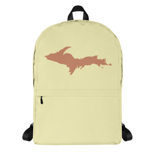 Michigan Upper Peninsula Standard Backpack (w/ Copper UP Outline) | Cherry Yellow