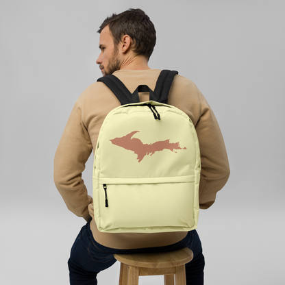 Michigan Upper Peninsula Standard Backpack (w/ Copper UP Outline) | Cherry Yellow