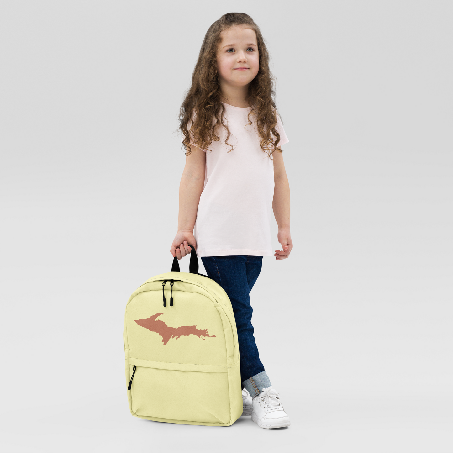 Michigan Upper Peninsula Standard Backpack (w/ Copper UP Outline) | Cherry Yellow