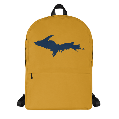 Michigan Upper Peninsula Standard Backpack (w/ Navy UP Outline) | Gold