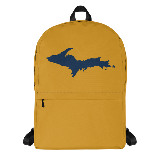 Michigan Upper Peninsula Standard Backpack (w/ Navy UP Outline) | Gold