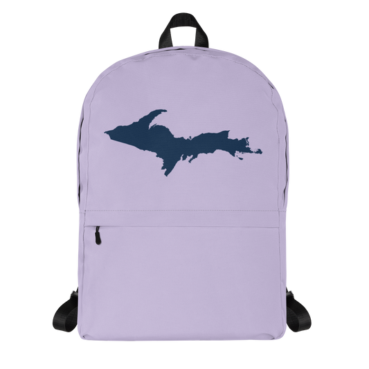 Michigan Upper Peninsula Standard Backpack (w/ Navy UP Outline) | Lavender