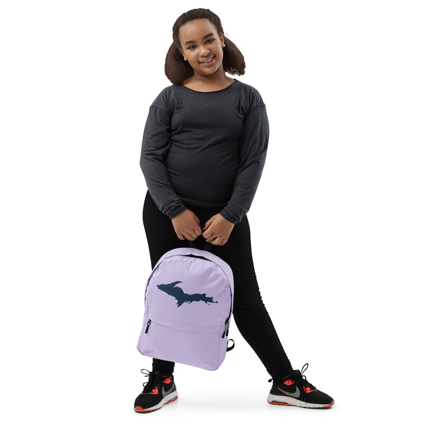 Michigan Upper Peninsula Standard Backpack (w/ Navy UP Outline) | Lavender