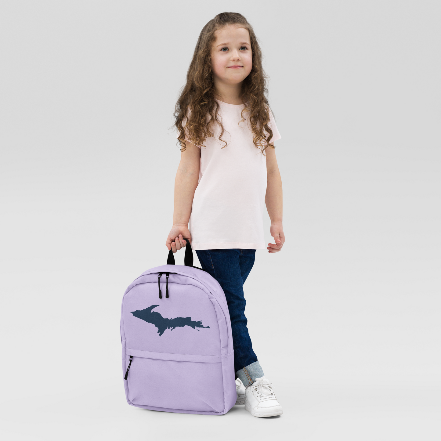 Michigan Upper Peninsula Standard Backpack (w/ Navy UP Outline) | Lavender