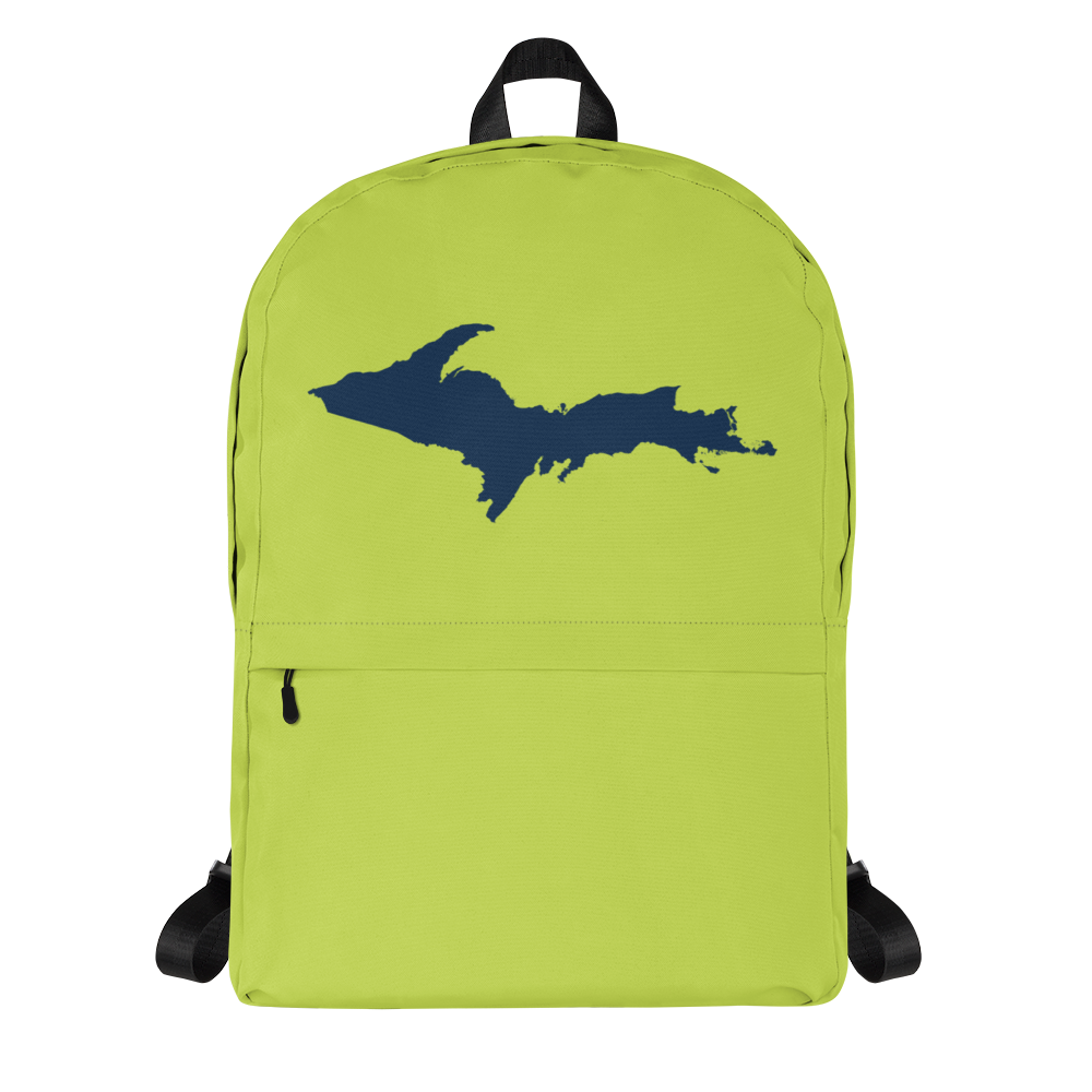 Michigan Upper Peninsula Standard Backpack (w/ Navy UP Outline) | Gooseberry Green