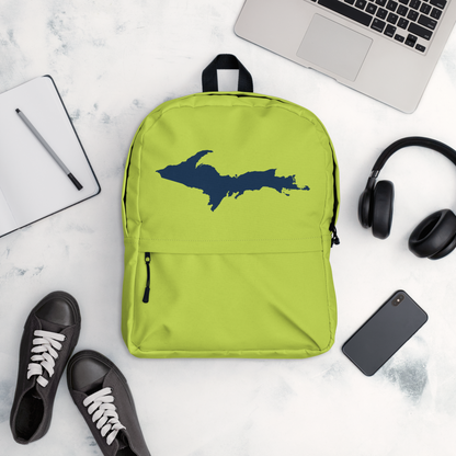 Michigan Upper Peninsula Standard Backpack (w/ Navy UP Outline) | Gooseberry Green