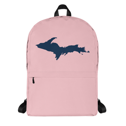 Michigan Upper Peninsula Standard Backpack (w/ Navy UP Outline) | Pink