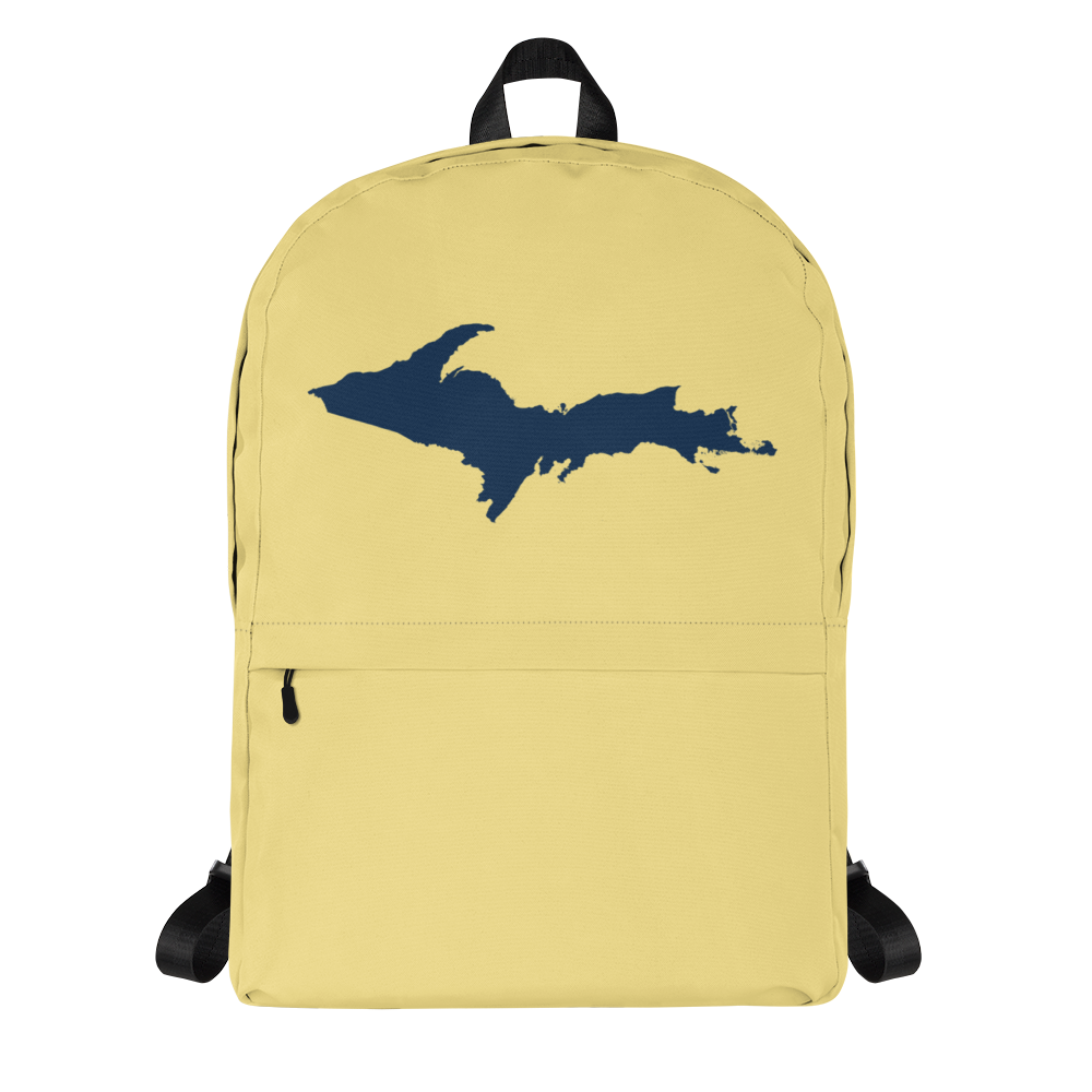 Michigan Upper Peninsula Standard Backpack (w/ Navy UP Outline) | Cherry Yellow