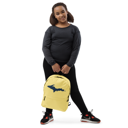 Michigan Upper Peninsula Standard Backpack (w/ Navy UP Outline) | Cherry Yellow