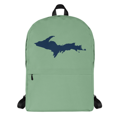 Michigan Upper Peninsula Standard Backpack (w/ Navy UP Outline) | Sea Green