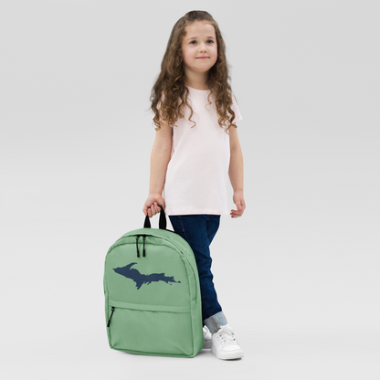 Michigan Upper Peninsula Standard Backpack (w/ Navy UP Outline) | Sea Green