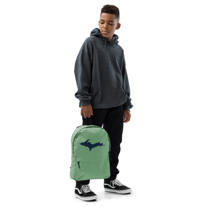 Michigan Upper Peninsula Standard Backpack (w/ Navy UP Outline) | Sea Green