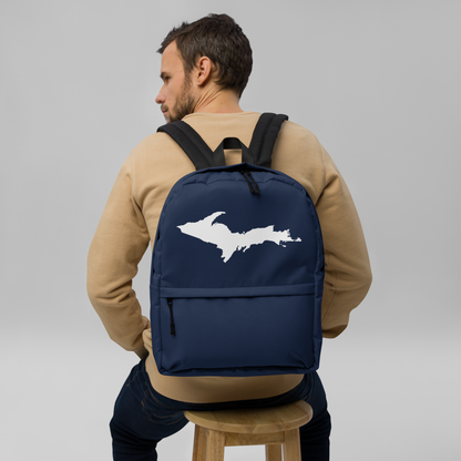 Michigan Upper Peninsula Standard Backpack (w/ UP Outline) | Navy