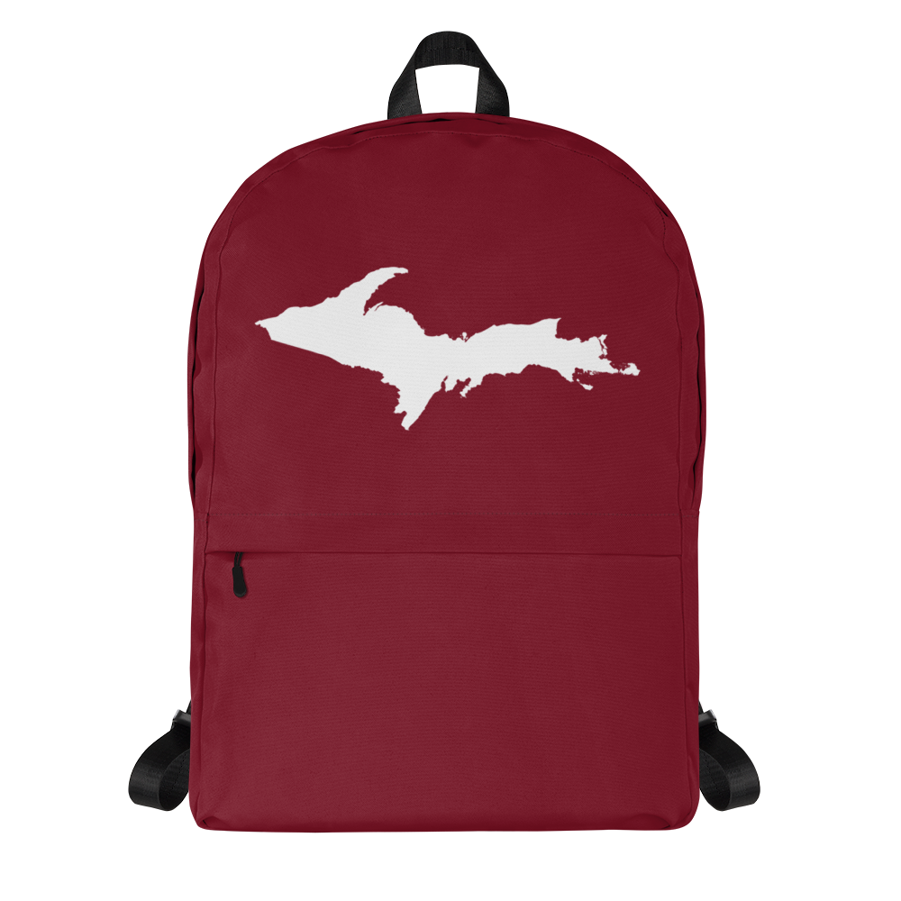 Michigan Upper Peninsula Standard Backpack (w/ UP Outline) | Burgundy