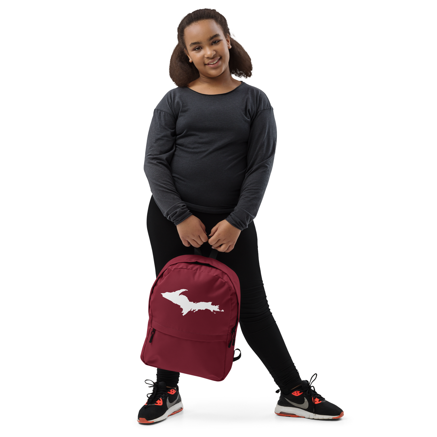 Michigan Upper Peninsula Standard Backpack (w/ UP Outline) | Burgundy